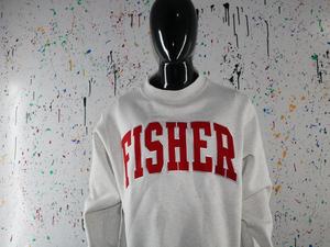 Sudadera FISHER WHITE con cuello alto, 100% rojo, con apliques bordados, cuello ancho, hilos finos. - Product Image 2