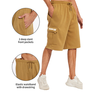 Shorts en molleton de coton pour homme, look élégant, pas cher, personnalisés, nouveau design, tissu doux au toucher, 100% coton. - Product Image 3