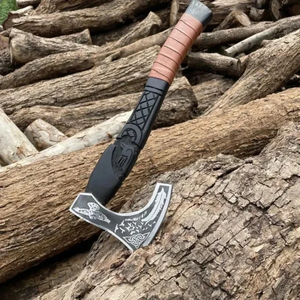 LEGACY BLADES Hacha de Acero al Carbono de Grado Industrial de Alta Resistencia, Hacha Tomahawk Hecha a Mano con Mango de Madera, Grabado OEM, Herramienta para Exteriores - Product Image 1