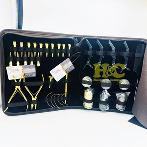 New Gold Hair Extension Tools Kit With Private Logo <b>Brown</b> Case plier Stainless Steel Hair Extension Tools Scissors <b>Tape</b> Pliers - Product Image 4