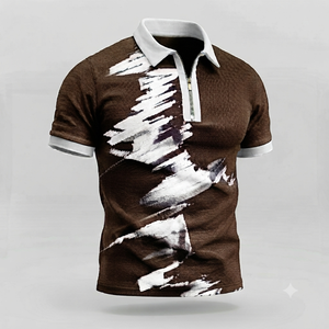 Polo pour hommes en coton respirant à col cubain, style vintage 'Old Money', personnalisable avec logo, pour le golf et le tennis, idéal pour l'été - Vente en gros - Product Image 5