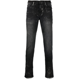 Jean en denim droit unicolore pour homme, nouvelle collection, tendance, design original, délavé chimiquement, respirant, écologique, prix bas, haute qualité - Product Image 2