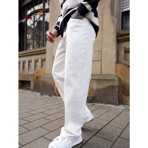 Vaqueros de mezclilla de pierna ancha de corte recto blancos, modernos y ecológicos, transpirables, estilo urbano, talla 28 a 42, vintage - Product Image 4