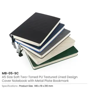 Cuadernos Minimalistas Tamaño A5 con Cubierta de PU y PVC Suave, con Marcador Metálico Portátil, Estilo Diario - Product Image 3