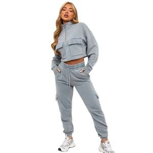 Survêtements de sport décontractés pour femmes, 2 pièces, respirants, à capuche, avec logo personnalisé, en toile, motif uni, pour sports d'hiver - Product Image 6