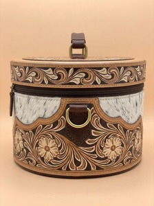 Estuche de Joyería de Cuero Vacuno Ecológico de 7 Pulgadas con Cierre Floral Vintage, Caja de Almacenamiento de Viaje, Organizador de Mano - Product Image 3