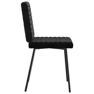 Juego de 6 Sillas de Comedor de Terciopelo Negro, 100% Poliéster, Construcción de Madera Contrachapada y Metal - Product Image 5