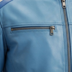 Veste de motard en cuir véritable NAI-0535A, style universitaire, veste de moto tendance, équipement de protection hivernal, couleur personnalisable - Product Image 5