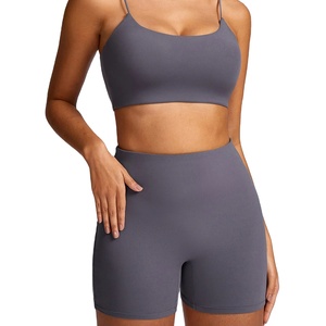Ropa deportiva para mujer, ropa de entrenamiento, Top corto deportivo, mallas de cintura alta, pantalones cortos, ropa de gimnasio, trajes deportivos de punto, ropa deportiva - Product Image 3