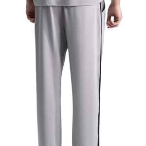 Men's Grey Fleece Sweatpants Straight Leg Casual <b>Trousers</b> <b>Elastic</b> <b>Waist</b> Drawstring Pants Custom Logo Sportswear OEM - Product Image 2