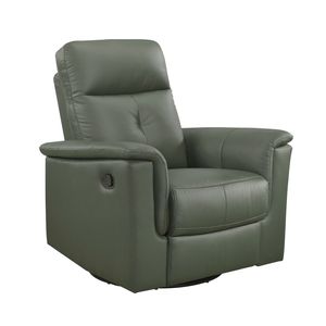 Poltrona Reclinabile Girevole di Lusso in Pelle Verde, Comoda per Soggiorno, con Imbottitura Morbida - Product Image 3