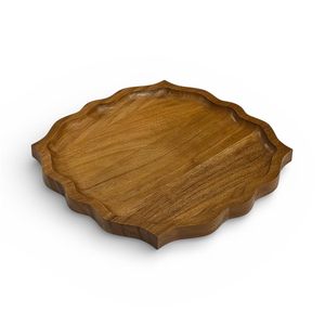 Plateau de service artisanal en bois d'acacia vintage, plateau en bois rustique pour les collations, les fruits, le fromage, le pain, décoration de cuisine - Product Image 6