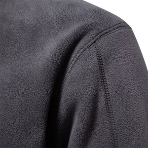 Sudadera Unisex de Forro Polar con Media Cremallera, Cuello Alto, Color Liso, Ajuste Oversize, Transpirable, Estampado Digital, Estilo Casual, para Otoño - Product Image 3