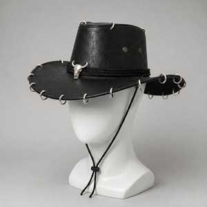 Chapeau de cowboy unisexe en cuir avec bande en corde, taille réglable 56-58 cm, chapeau décontracté pour l'extérieur, toutes saisons, pour adultes - Product Image 2