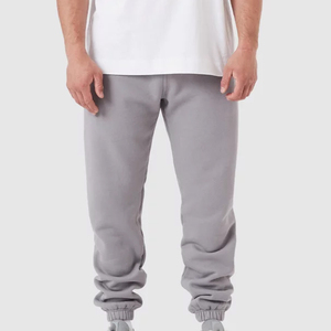 Pantalon de survêtement gris en molleton pour homme, taille élastique, décontracté, avec poches latérales, poids moyen, pour l'automne - Product Image 2