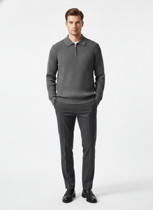 Custom Men's Sweater Casual Half Zipper Pullover Knit for Polo Winter <b>Warm</b> <b>Jumper</b> New Design Manufacturer's Knitted - Product Image 5