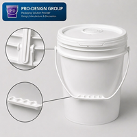 Seau en résine plastique de 20 L avec couvercle distributeur ; Seau industriel hermétique pour l'emballage de produits chimiques liquides