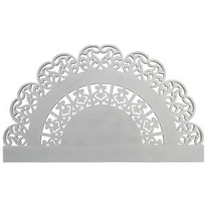 Tête de lit éclairée en bois d'ingénierie, taille Queen, sculptée à la main, motif floral, finition blanchie, forme demi-lune, pour chambre à coucher, Smart Art - Product Image 5