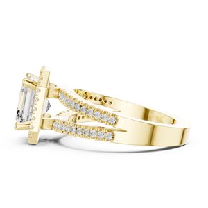 Designer <b>Split</b> Shank 14k Solid Gold IGI Certificate 2 CT Asscher Cut E VVS VS1 Lab Grown Diamond Women Engagement Wedding <b>Ring</b> - Product Image 4