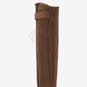 Genuine Leather Equestrian <b>Half</b> <b>Chaps</b> with Zipper Closure High Waist Full Length Unisex - Product Image 3