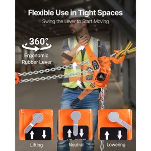 Paranco a Catena Manuale per Carichi Pesanti 6T 13200LBS Capacità 10FT Sollevamento Acciaio Legato G80 Doppia Zampa Meccanico - Product Image 6
