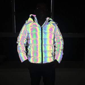 Rainbow <b>Reflective</b> <b>Jacket</b> Waterproof Style Outerwear With Colorful <b>Reflective</b> Effect For Cycling <b>Running</b> And Travel Activities - Product Image 3
