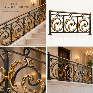 Rampe d'escalier en bronze doré pour hôtels de luxe, villas, escaliers et intérieurs architecturaux haut de gamme - Product Image 5