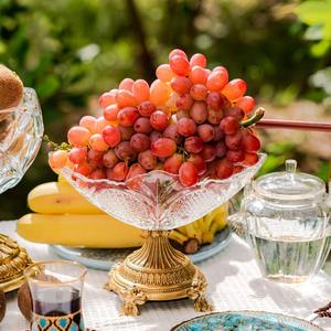 Cuenco Decorativo de Vidrio con Base de Metal Dorado para Exhibición en Mesa del Hogar, Uso Diario, Decoración para Fiestas y Eventos, de la India - Product Image 4