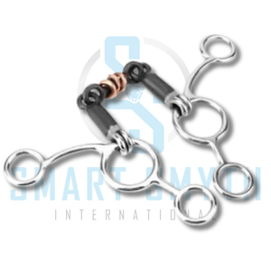 Bocado de caballo de tres piezas de hierro dulce occidental con rodillo de cobre, de acero inoxidable y vástago corto para equitación - Product Image 5