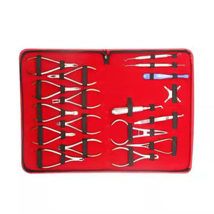 Ensemble de 18 instruments dentaires de chirurgie générale de haute qualité en acier inoxydable pour pose de brackets et collage manuel - Product Image 1