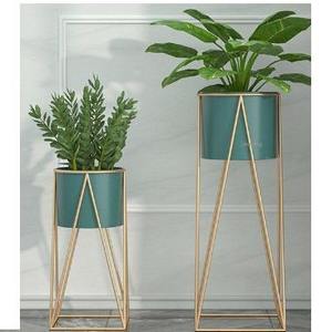Pot de fleurs en métal, grand pot de fleurs en métal long pour plantes, décoration intérieure - Product Image 3