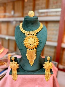 ชุดเครื่องประดับแฟชั่นชุบทอง24K สไตล์คลาสสิกดูไบสำหรับฝรั่งเศส - Product Image 6