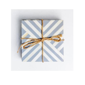Modern Stripe Design Bone Inlay 4 Pcs <b>Coasters</b> for Tea Coffee <b>Drink</b> Tableware Heat Protect <b>Coaster</b> Home Kitchen Decor <b>Coaster</b> - Product Image 1