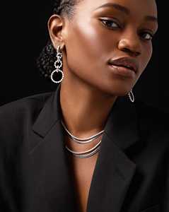 Diamond Statement Earrings Detachable <b>Huggies</b> Dangle Custom 14K <b>Solid</b> <b>Gold</b> 925 Silver Round Lab Grown Luxury Jewelry's Wholesale - Product Image 2