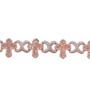 Pulsera cruzada completamente helada VVS Moissanite Diamond en plata esterlina de Estilo Vintage para fiesta de boda o regalo - Product Image 1