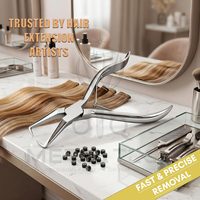 Tang Pencabut Ekstensi Rambut Profesional Model Lengkung dari Baja Anti Karat, Pembuka Cincin Mikro, Alat Salon