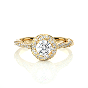 Bague de fiançailles et de mariage personnalisée par le fabricant, diamant rond de 0,92 carat cultivé en laboratoire, en or massif 18 carats, bijoux de mariage de luxe - Product Image 5
