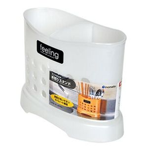 Inomata Palillos blancos y soporte para cuchara con eliminación de agua Accesorio de utensilios elegantes - Product Image 1