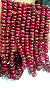 Cuentas de Turquesa Rosa Natural en Forma de Rondelle, Lisas, Tamaño 8mm, Vendidas por Hilo de 8 Pulgadas de Largo - Product Image 2
