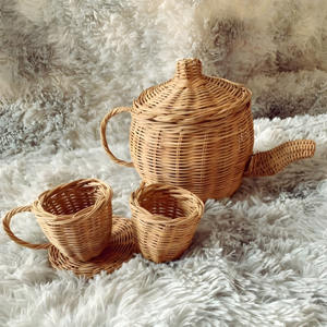 ชุดถ้วยและกล่องใส่น้ำชาหวายสำหรับเด็กผู้หญิงอุปกรณ์เสริมของเล่นน่ารักสำหรับเด็ก - Product Image 6