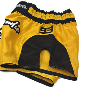 Muay Thai Mixed Martial Arts <b>Shorts</b> Black Gold Embroidery Stretch Durable Breathable 100g <b>Polyester</b> Unisex Adult Training Wear - Product Image 5