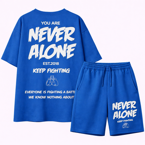 ชุดเซ็ตเสื้อยืดและกางเกงขาสั้นเทอร์รี่สำหรับผู้ชาย ไซส์ใหญ่ ระบายอากาศได้ดี เหมาะสำหรับฤดูร้อน สไตล์วาร์ซิตี้ สตรีทแวร์  แบบสั่งทำพิเศษ ชุดออกกำลังกาย - Product Image 2