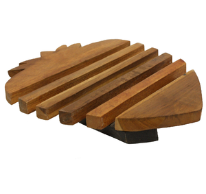 Salvamanteles de Madera, Bandeja de Servir de Madera con Acabado Natural, Tapete de Cocina Reutilizable, Salvamanteles de Diseño Moderno para Protección de Utensilios de Cocina - Product Image 5