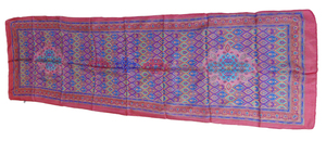 Pañuelo Largo de Seda con Estampado Étnico para Mujer, Patrón Geométrico, Accesorio de Moda Multifuncional para Todas las Temporadas - Product Image 1
