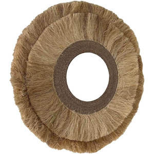 Espejo redondo de ratán de bambú tejido Seagrass montado en la pared, accesorio elegante para decoración del hogar - Product Image 1