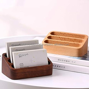 Hotel Business Card Holder <b>Desktop</b> Place Clip Label <b>Stand</b> with Tag for Wedding and Party Decoration Wooden Boxes - Product Image 5