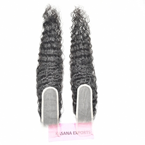 Extensiones de Cabello Humano Rizado con Ondas a Máquina, Cierre de Encaje 2*6, Doble Trama, Remy, Sin Procesar, Cutícula Alineada, Venta al por Mayor - Product Image 1