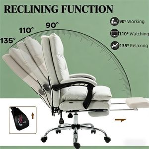 Fauteuil de massage blanc crème pour bureau, salon, ordinateur et salle de conférence - Product Image 4