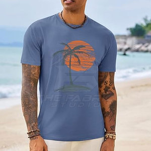 T-shirt DTG décontracté, élégant et confortable, en coton de haute qualité, doux, en molleton, séchage rapide, écologique, respirant, imprimé graphique pour hommes - Product Image 2