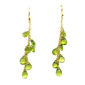 Boucles d'oreilles en pierres précieuses plaqué or argent Sterling 925 péridot bijoux fins boucles d'oreilles pour femmes - Product Image 1